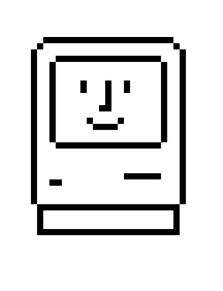 picture of the 'smiley mac' icon (Susan Kare)